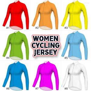 Vestes de course femme manches longues maillot de route veste de vélo haut de motocross chemise vtt vêtements de cyclisme manteau respirant vêtements de sport collants solides