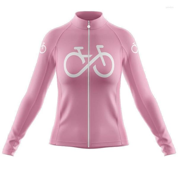 Vestes De Course Maillot De Cyclisme Femme Manches Longues Rose Chemise Haut Vêtements De Vélo De Montagne Equipaciones De Ciclismo Mujer Vêtements De Vélo