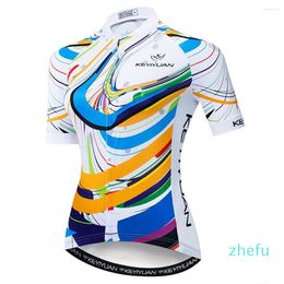 Racing jassen vrouwen korte mouw weg mtb fiets jersey snel drogen uniforme zomertriathlon fietsen shirts moleton feminino