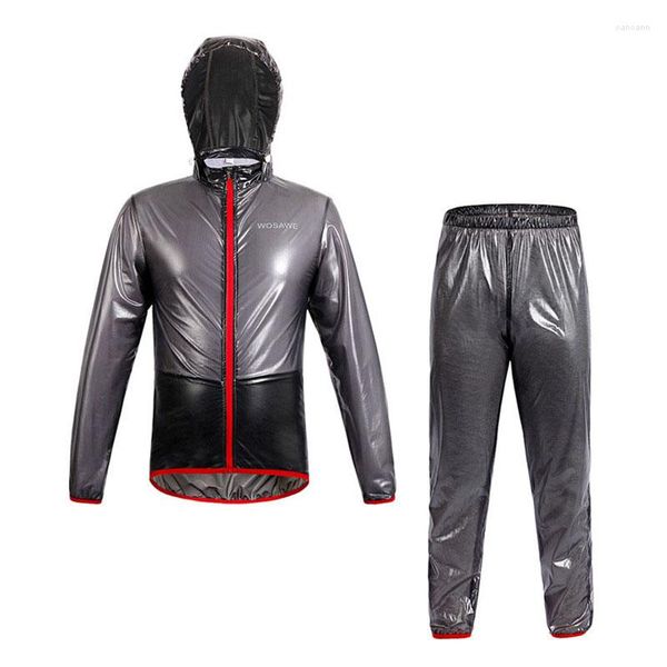 Vestes de course Wosawe Split Transparent Imperméable Imperméable Coupe-Vent Respirant Bande Élastique Conception Polyamide Pour Le Sport En Plein Air