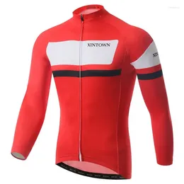 Vestes de course Xintown Automn Men's Pro Cycling Jersey Long Manche à manches longues Sport Mtb Bike Ropa Invierno Ciclismo
