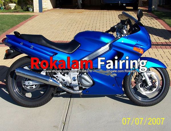 Carénage de moto de course pour Kawasaki 2000 ZZR250 2001 90-07 1990-2007 2002 ZZR 250 2003 ensemble de carénage de carrosserie en plastique ABS bleu