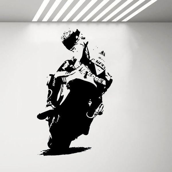 Racing moto autocollant mural Superbike moto vinyle décalcomanie garçons enfants chambre chambre décor motocycliste décor à la maison Autocycle