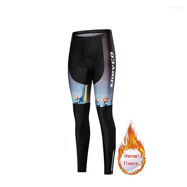 Pantalones de carreras Miyco Winter Termal Fleece Ciclismo Mountain Bike Zipper Mujer Bicicletas PRO PRO EQUIPO GEL MTB LARGO