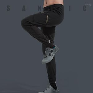 Pantalon de course Santic Hommes Cyclisme Hiver Réfléchissant VTT Non Rembourré Respirant Coupe-Vent Long Pantalon Asiatique Taille WM0C041201