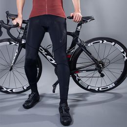 Pantalones de carreras Santic para montar en bicicleta de montaña MTB cuesta abajo otoño ciclismo largo esponja acolchada medias de bicicleta de longitud completa hombres deporte