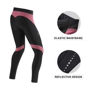 Pantalon de course Santic hiver cyclisme chaud vtt vélo sport Pro Fit 4D rembourrage réfléchissant confortable Long vélo femme