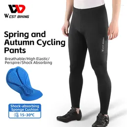 Pantalones de carreras ciclismo oeste ciclismo larga absorción fitness de esponja que corría alta elasticidad hombres transpirables mujeres deportes