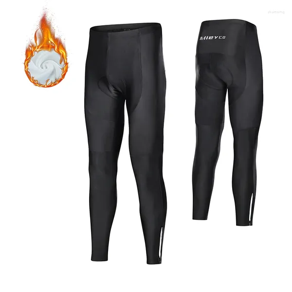 Pantalones de carreras de invierno de lana para Ciclismo MTB, pantalones cálidos con cojín de Gel para bicicleta, pantalones térmicos para bicicleta de montaña, pantalones para Ciclismo, gimnasio para Hombre