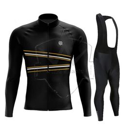 Racing Sets 2022 OSTROY Printemps Et Automne Vélo À Manches Longues Maillot De Cyclisme Ensemble Hommes Vêtements Pro Team Outdoor Bike Wear VTT Ropa Ciclismo