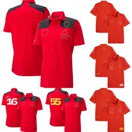 Sets de carreras 2023 2024 F1 Camisa para hombres Fórmula 1 Camisas de cuello de polo Camiseta Nuevo equipo de carreras Camisetas Red Camisetas