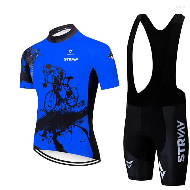Tävlingssatser 2023 Cycling Set Bike Uniform Summer Jersey Road Bicycle Jerseys MTB Wear Breatble Clothing