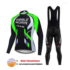 Ensembles de course 2023 HUUB hiver hommes polaire thermique maillot de cyclisme ensemble Maillot Ropa Ciclismo manches longues vtt vélo garder au chaud vêtements de plein air