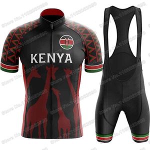 Racen sets 2023 Kenya Giraffe Cycling Jersey Set Summer Clothing Men Road Bike Shirts Suit fiets slabbetje shorts MTB Rijuniform