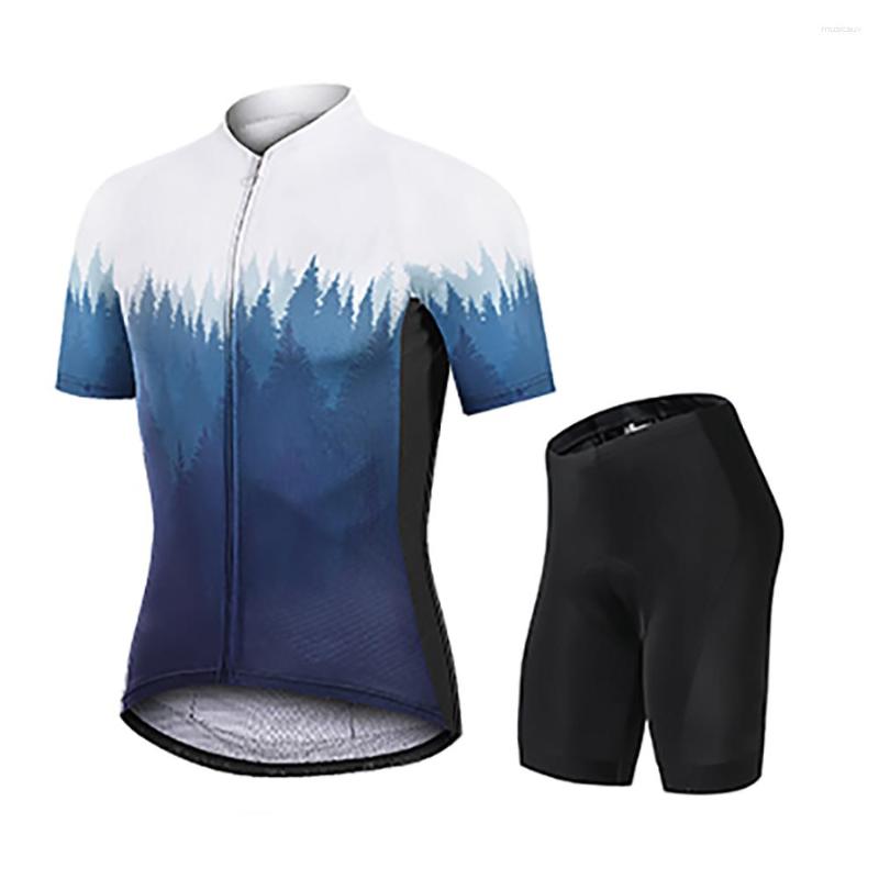 Racing Sets 2023 Männer Färben Fahrrad Sommer Kurzarm Anzug Radfahren Kleidung Kissen Shorts Road Mountain Team Uniform Custom
