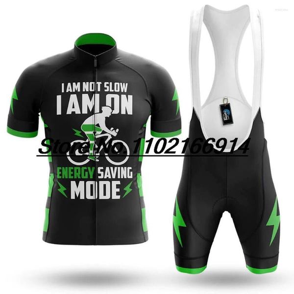 Conjuntos de carreras 2023 Conjunto de ropa de ciclismo para hombre Modo divertido de ahorro de energía MTB Maillot Camisas de bicicleta transpirables Traje Kits de babero