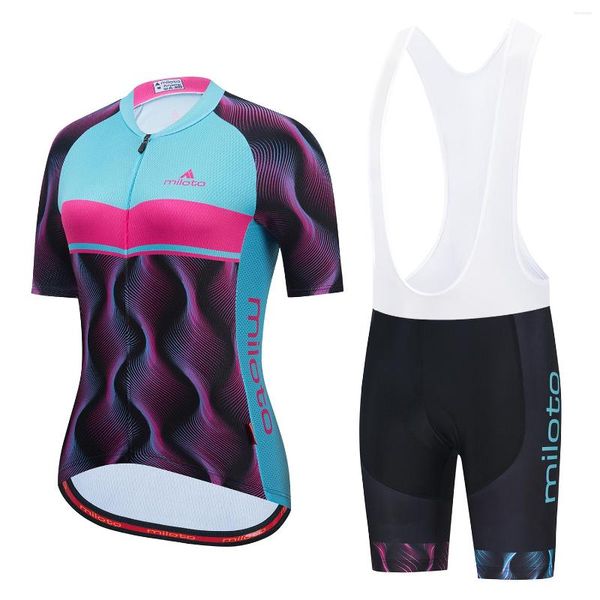 Ensembles de course 2023 MILOTO Pro Team Bike Cycling Suit Set Iam Ropa Ciclismo Mountain Riding Uniforme de route pour femmes