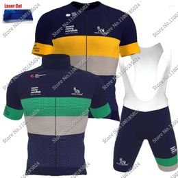 Racesets 2023 novo Nordisk Team Cycling Jersey Set Laser Cut Bicycle Clothing Men Road Bike Shirt Suit Bib Shorts Mtb Maillot Culotte