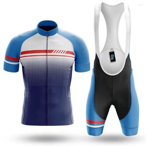 Ensembles de course 2023 Style simple hommes cyclisme maillot ensemble bleu rouge respirant Hi-Q route vélo chemises vêtements costume vélo cuissard