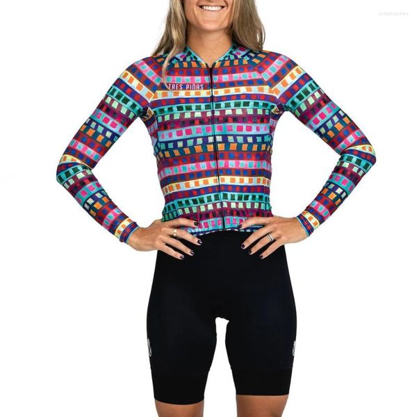 Ensembles de course 2023 Tres Pinas cyclisme maillot ensemble femmes printemps/automne vêtements été mince à manches longues chemise costume vtt route vélo vêtements