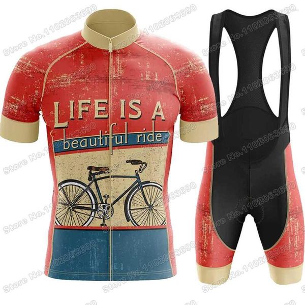 Ensembles de course 2023 Vintage RIDING CLUB cyclisme maillot ensemble rétro vêtements hommes vélo de route chemises costume vélo pantalon vtt uniforme