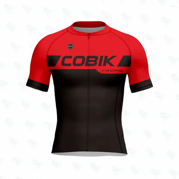 Ensembles de course 2024 Cobik Team Bicycle à manches courtes Men d'été Tops Shirts Cyling Vêtements Mtb Maillot Outdoor Red Black Jersey