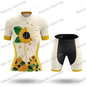 Ensembles de course 2024 Cycling Sunshine Womens Bicycle Shorts Kit Mtb Maillot Funny Jersey Wholesale