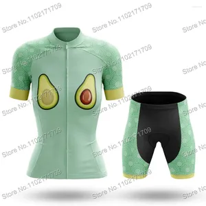 Racesets 2024 Green Womens Cycling Jersey Set grappige veganist