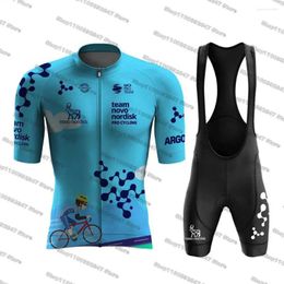 Racen sets 2024 Novo Nordisk Cycling Jersey Bicycle Clothing Quick Dry Road Shirt Breathable Ropa Ciclismo