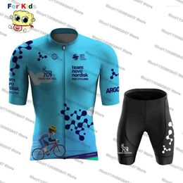 Racen sets 2024 novo Nordisk Kids Cycling Jersey Child Bicycle Clothing Quick Dry Road Breathable Ropa Ciclismo