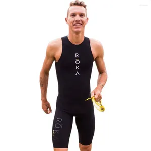 Racing Sets 2024 Roka Heren Korte Mouwloze Fiets Skinsuit Triatlon Pak Mtb Panty Kleding Ropa Ciclismo Hardloopbodysuit Jumpsuit