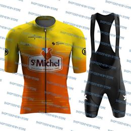 Ensembles de course 2024 St Michel Cyclisme Jersey Bib Short Set Completo Vêtements de vélo de route Robe Costume Chemise de vélo