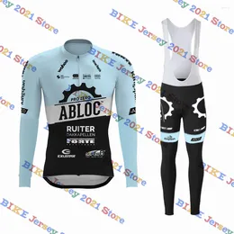 Racen sets 2024 Team ABLOC CT Cycling Jersey Set Summer Lange Mouw Bike Shirts Suite Mens Clothing Bicy Bib Shorts MTB Wear