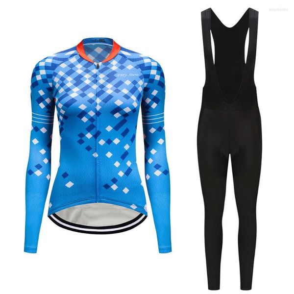 Conjuntos de carreras otoño conjunto de ropa de bicicleta de montaña para mujer 2023 pantalones BIB de manga larga ropa de bicicleta vestido femenino Jersey de ciclismo traje ropa deportiva