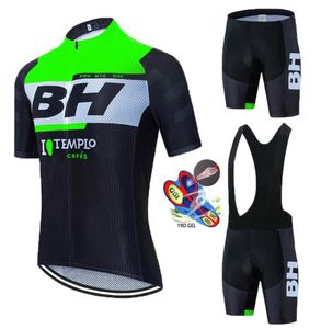 Ensembles de course BH Black Cycling Jersey 19D Bib Set Mountain Bike Uniforme Quickdrying Wear Men039s Maillot Court Culotte9645063