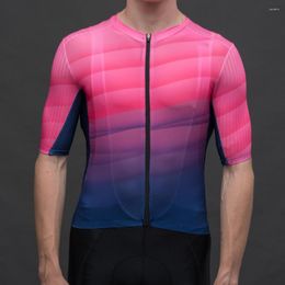 Ensembles de course Vélo Robe Costume Rose Été À Manches Courtes Cyclisme Jersey Course Fit Vêtements Vélo Tops Porter Haute Qualité Ciclismo Maillot Ensemble VTT