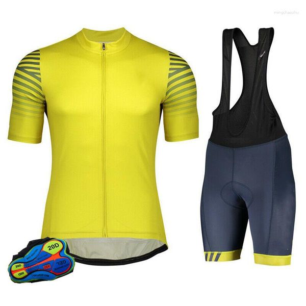 Ensembles de course vêtements de vélo de couleur unie respirants vêtements de sport en plein air maillots de VTT avec costume à bretelles