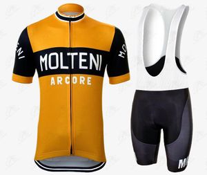 Racing Sets Classic 1976 Retro Fietsen Jersey Set Mannen Zomer Fiets Pro Team Clothes Bike Kleding Ademend Gel Pad Bib Shorts Kit