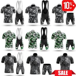 Ensembles de course classique hommes Camouflage cyclisme maillot Kit séchage rapide été vélo de route chemises vélo vêtements costume Hombre