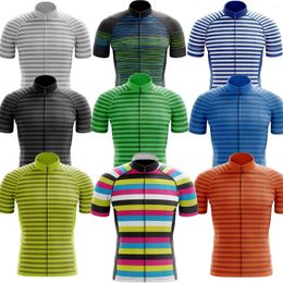 Ensembles de course rayures classiques vêtements de vélo hommes maillot de cyclisme Kit chemises de vélo de route costume cuissard vtt Hombre