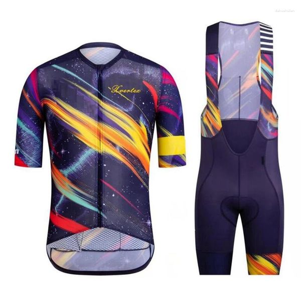 Conjuntos de carreras Classics Rha Pro Team Verano Manga corta Traje de ciclismo Gel Pad Bib Shorts Kit Coolmax Ropa de bicicleta