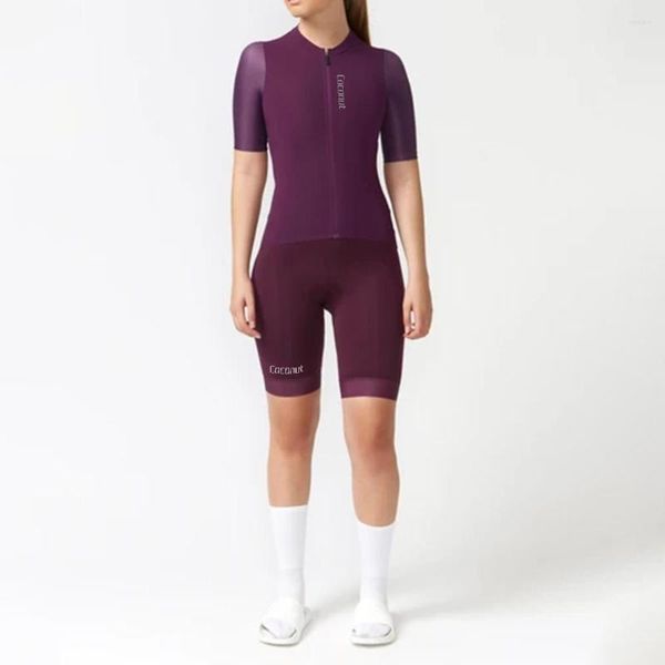 Ensembles de course noix de coco été femmes cyclisme maillot vêtements vélo vélo bavoirs pantalon respirant séchage rapide réfléchissant confortable court