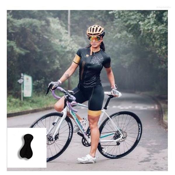 Ensembles de course Cycle Wear Wholesales Custom Women Cycling Jersey Triathlon Jumpsuit Women's Shorts Bike Clothes Set