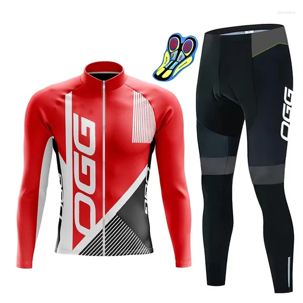 Ensembles de course Maillot de cyclisme Vêtements pour hommes Uniforme de vélo à manches longues Été VTT Pantalon à bretelles