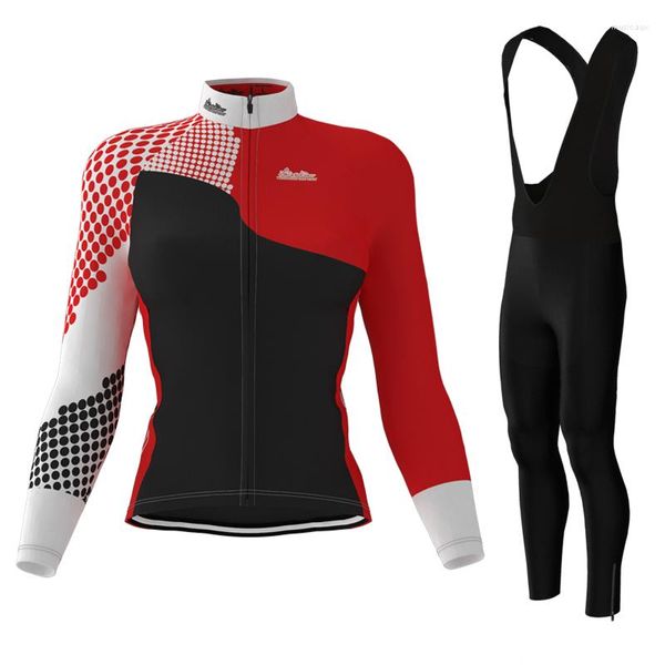 Ensembles de course cyclisme maillot femmes à manches longues ensemble Pro Team 2023 femme vélo uniforme VTT vêtements Tricota Ciclismo Mujer