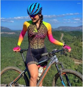 Ensembles de course cyclisme manches longues Skinsuit vêtements pour femmes vélo combinaison Ciclismo Triathlon body survêtement femmes femme
