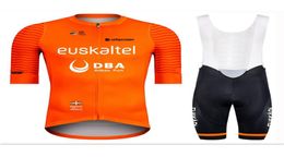 Racing Sets Euskadi Cycling Team Orange Jersey Bibs Shorts Suite Mtb Apparel Bicicleta Maillot Go Pro Conjunto Ciclismo Hombre Bike879111111111