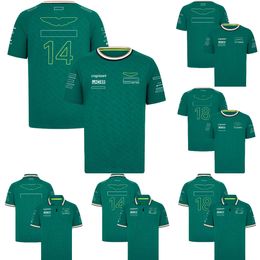 Ensembles de course F1 2024 T-shirt de pilotage d'équipe officielle Formule 1 Polo Racing Sleeve Cône courte des mêmes fans Mode Summer Green Jersey T-shirt Custom