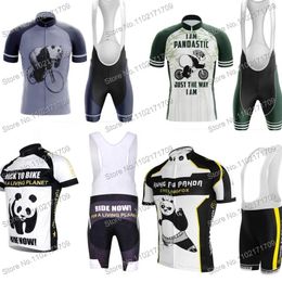 Racing Sets Grappige Fietsen Panda 2023 Jersey Set Heren Kleding Racefiets Shirts Pak MTB Maillot Ropa Ciclismo