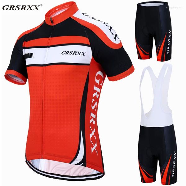 Ensembles de course GRSRXX hommes été cyclisme maillot ensemble Pro équipe vélo vêtements hommes route Anti-UV vélo vêtements vtt